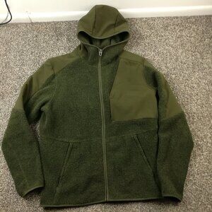 Lululemon Jacket Tundra Trek Wool Full Zip Sherpa Fleece Dark Olive Mens Large